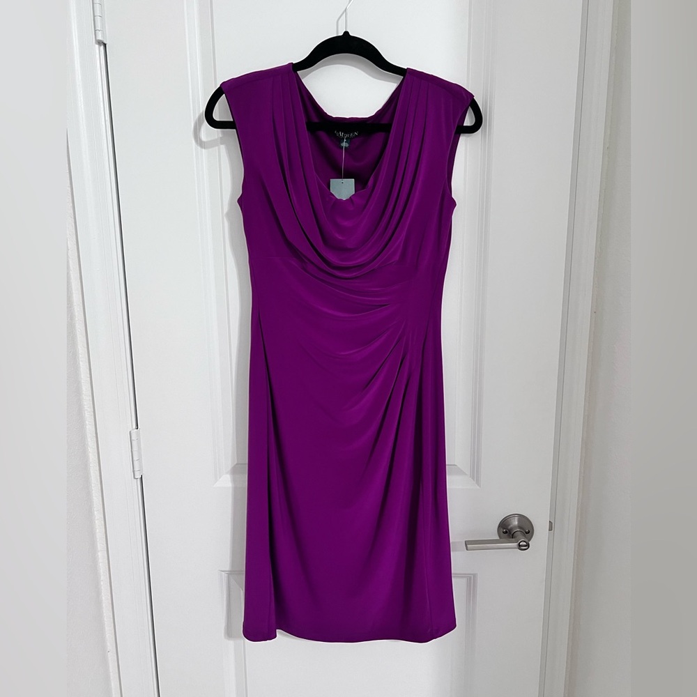 Ralph Lauren Elegant Purple Midi Dress